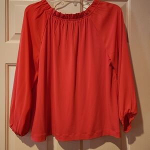 Vibrant Pink/Coral Long Sleeve Blouse